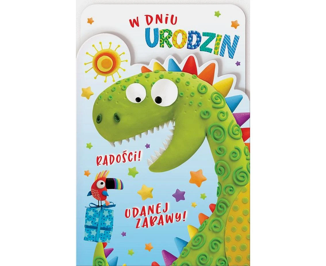 Harmony Card with Birthday Coloring Book, Green Dragon, 11,5x16,5 cm